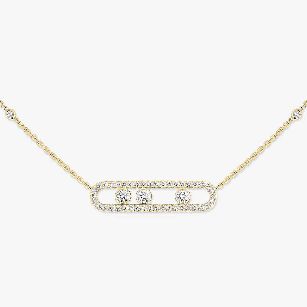 [⭐JeweliWhal] Move Pave_ Rose Gold Diamond Necklace