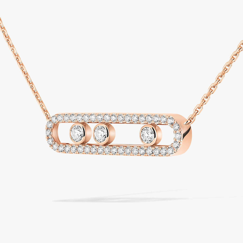 [⭐JeweliWhal] Move Pave_ Rose Gold Diamond Necklace