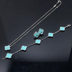 [⭐JeweliWhal]CLOVER 1 DIAMOND BLUE SKY SILVER EARRINGS