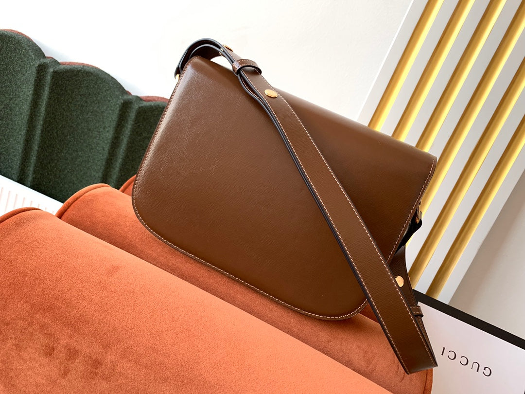 GG 1955 ホースビットバッグ 25cm ブラウンカーフスキン ゴールド金具