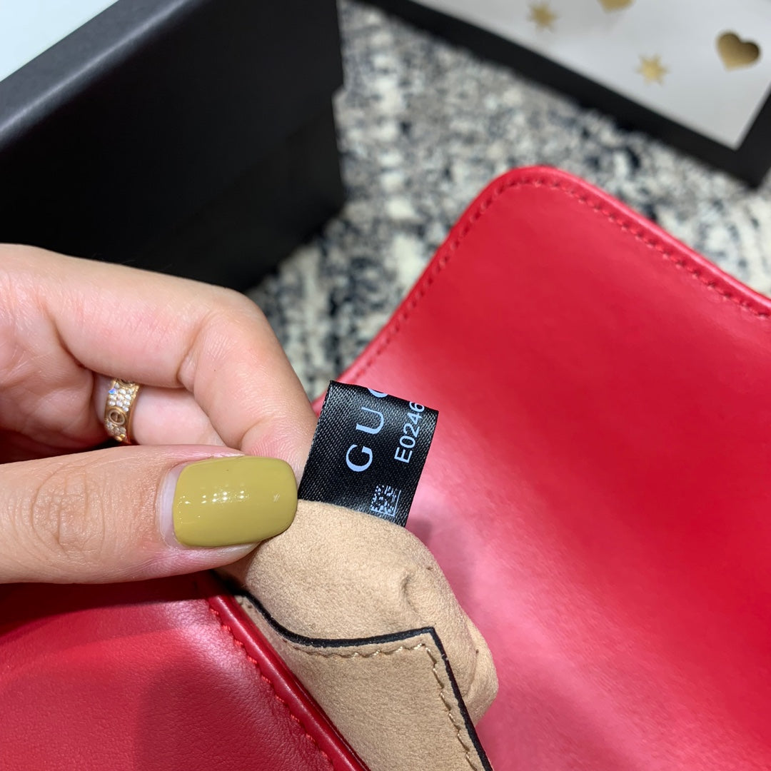 GGマーモント 21cm ミニトップ レッドカーフスキン ゴールド金具