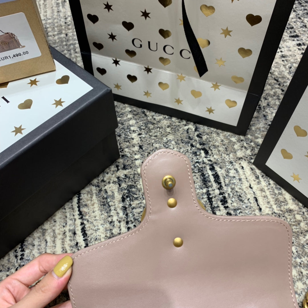 GGマーモント 21cm ミニトップ ダークベージュ カーフスキン ゴールド金具