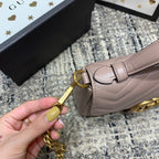 GGマーモント 21cm ミニトップ ダークベージュ カーフスキン ゴールド金具