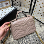 GGマーモント 21cm ミニトップ ダークベージュ カーフスキン ゴールド金具