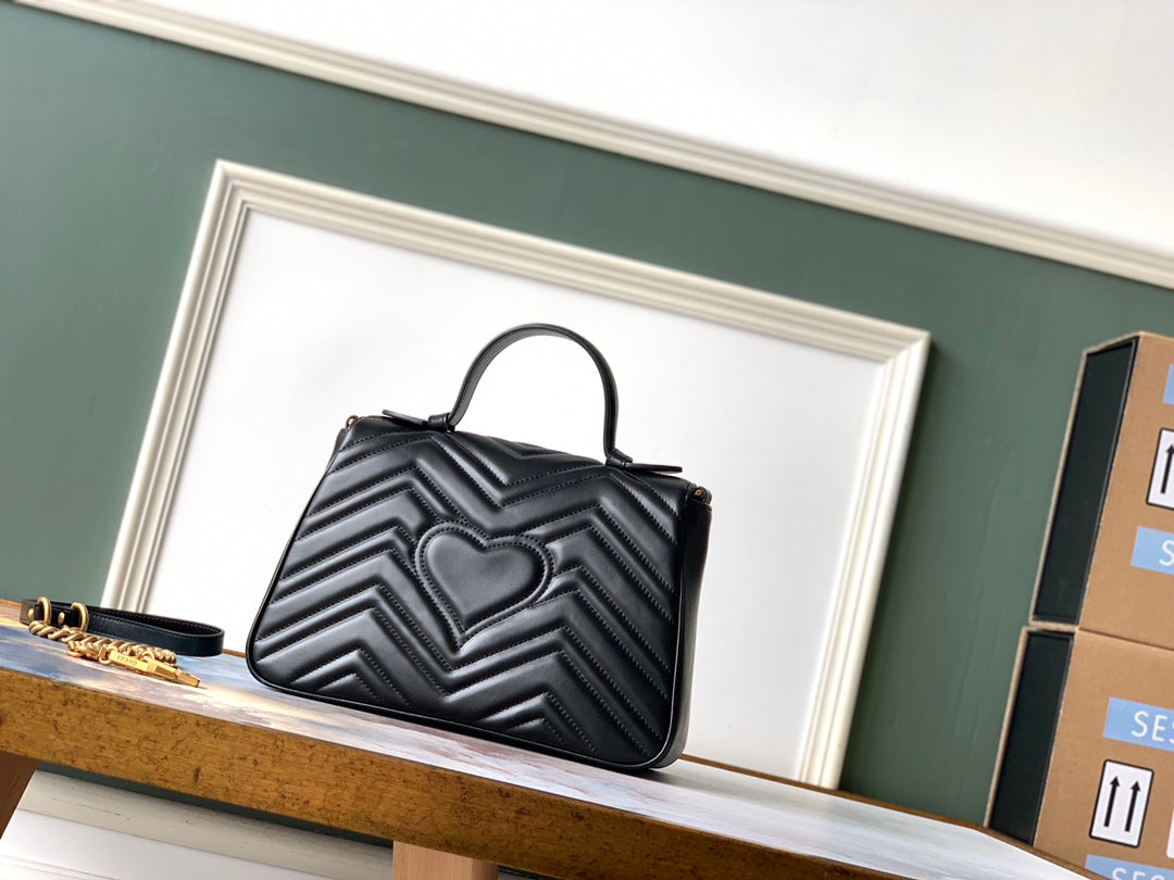 GGマーモント 26.5cm ブラックカーフスキン ゴールド金具