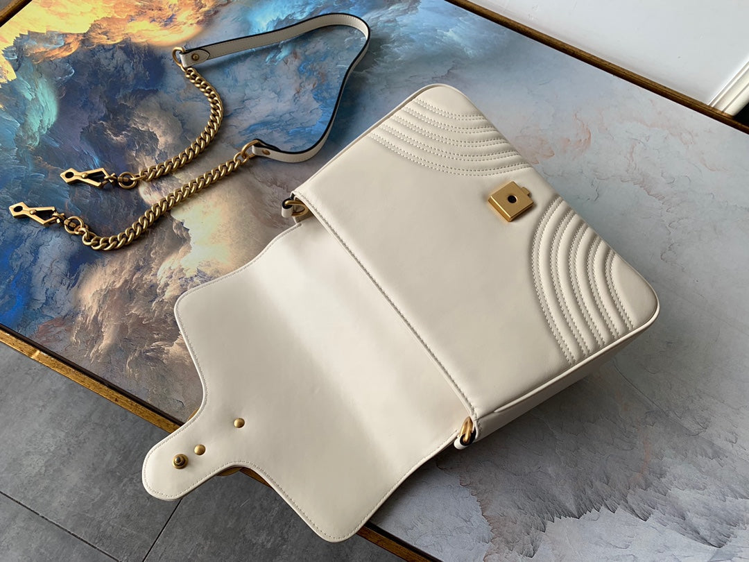 GGマーモント 26.5cm ホワイトカーフスキン ゴールド金具