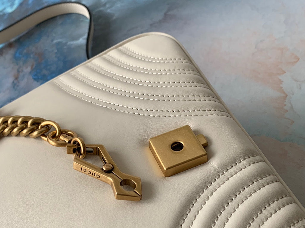 GGマーモント 26.5cm ホワイトカーフスキン ゴールド金具