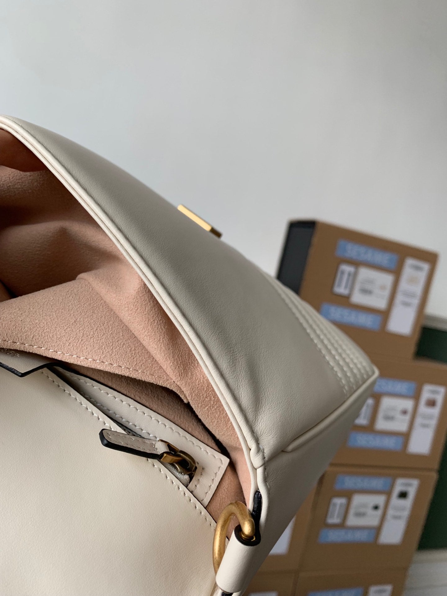 GGマーモント 26.5cm ホワイトカーフスキン ゴールド金具