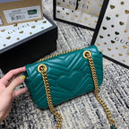 GGマーモント 22cm ターコイズカーフスキン ゴールドハードウェア