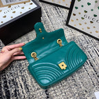 GGマーモント 22cm ターコイズカーフスキン ゴールドハードウェア