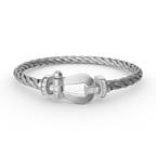 [⭐JeweliWhal]FORCE LARGE HORSESHOE HALF DIAMOND BRACELET SILVER